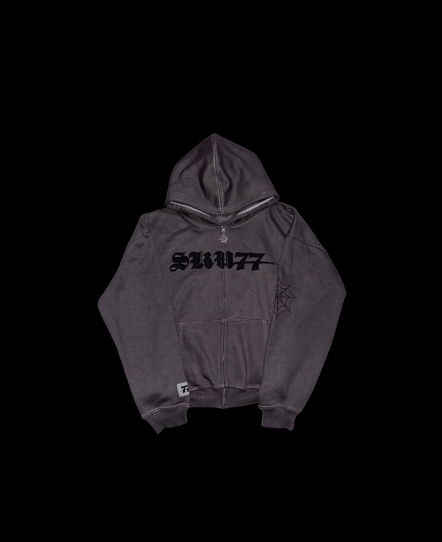 Dark Web Zip Up (Charcoal)