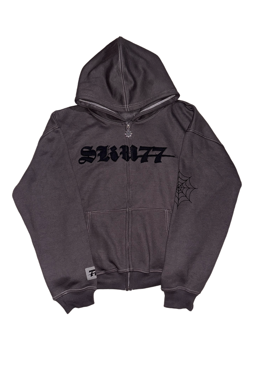 Dark Web Zip Up (Charcoal)