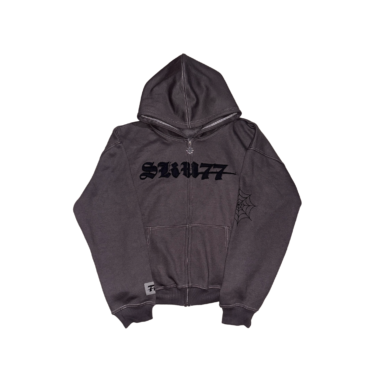 Dark Web Zip Up (Charcoal)