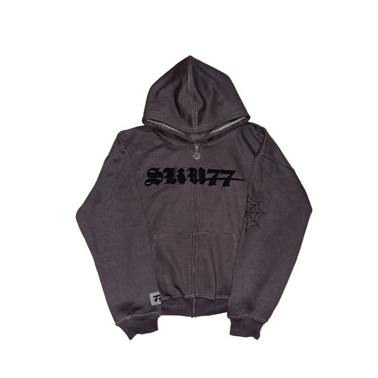 Dark Web Zip Up (Charcoal)