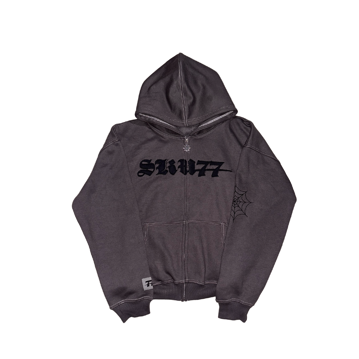 Dark Web Zip Up (Charcoal)